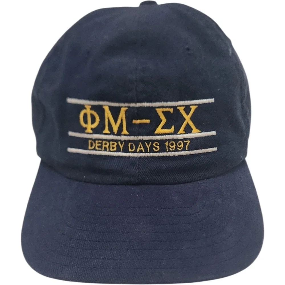 Vintage Sigma Chi Derby Days 1997 Hat Navy Blue Phi Mu Greek Embroidery 90s Cap